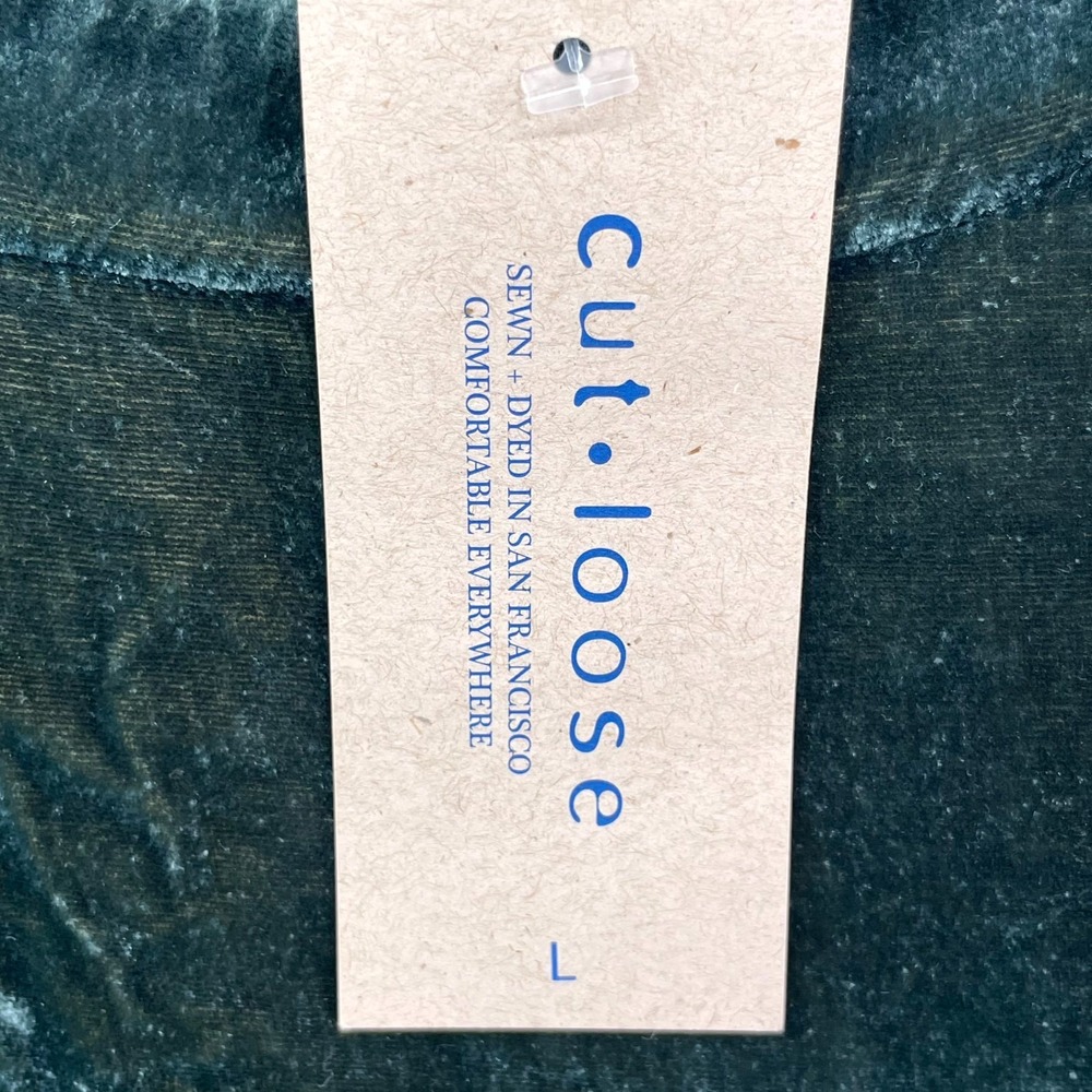 Cut Loose Velvet Blouse Top Womens Large Scoop Neck Quarter Sleeves Made in USA - Picture 3 of 9